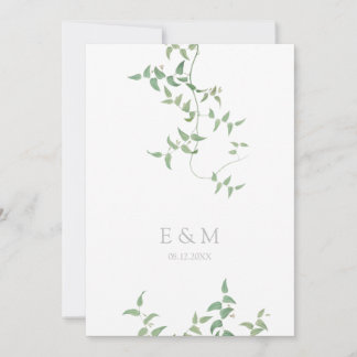 Delicate Botanical Wedding Greenery Save The Date