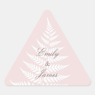 Delicate Botanische Blos Roze Witte Varens Huwelij Sticker