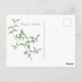 Delicate Botanische Boterfly Wedding Uitnodiging (Achterkant)