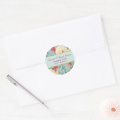 Delicate Botanische Bruiloft Dank u Ronde Sticker (Envelop)