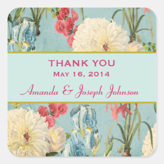 Delicate Botanische Bruiloft Dank u Sticker