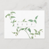 Delicate Botanische Bruiloft  groen RSVP Informatiekaartje (Achterkant)
