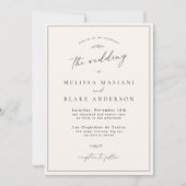 Delicate Botanische Moderne Alles-in-Een QR Huweli Kaart (Voorkant)