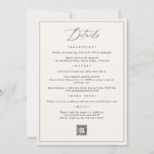 Delicate Botanische Moderne Alles-in-Een QR Huweli Kaart (Achterkant)