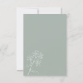 Delicate Botanische Sage Green RSVP Response Kaart (Achterkant)