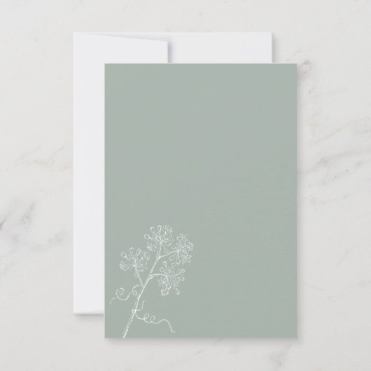 Delicate Botanische Sage Green RSVP Response Kaart (Achterkant)