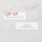 Delicate botanische vertakking Roze bloemen waterv Mini Visitekaartje (Voorkant / Achterkant)