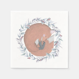 Delicate botanische vos servet