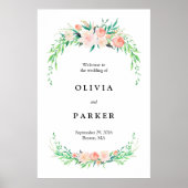 Delicate Bouquet Large Wedding Welcome Sign Poster (Voorkant)