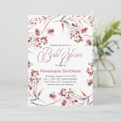 Delicate Bourgogne Buds Krans Vrijgezellenfeest | Kaart (Staand voorkant)