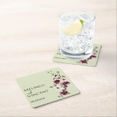 Delicate Bourgogne, Ivoren Bloemen Papier Onderzet Kartonnen Onderzetters (Insitu)