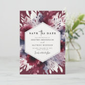 Delicate Bourgondische bruiloft Save The Date (Staand voorkant)