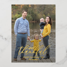 Delicate Branch Folie Foto Thanksgiving Briefkaart