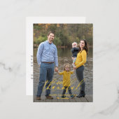 Delicate Branch Folie Foto Thanksgiving Briefkaart (Voorkant / Achterkant)