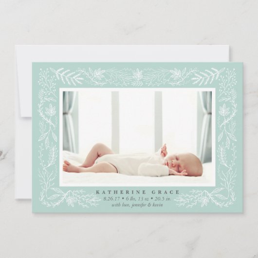 Delicate Branches Birth Announcement | Munt Aankondiging (Voorkant)