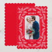 Delicate Branches Holiday Floral-fotokaart Feestdagenkaart (Voorkant / Achterkant)