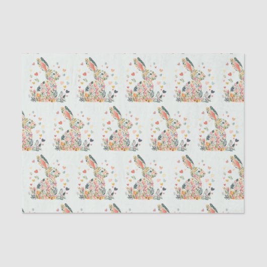 Delicate Bunny Easter Tissue Paper Tissuepapier (Voorkant)
