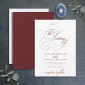 Delicate Burgundy Modern Calligraphy Classic Kaart