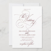 Delicate Burgundy Modern Calligraphy Classic Kaart (Voorkant)