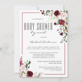 Delicate Burgundy Rozen Baby shower van Mail Kaart (Voorkant)