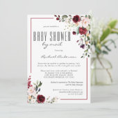 Delicate Burgundy Rozen Baby shower van Mail Kaart (Staand voorkant)