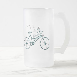 Delicate Butterflies Flowers en Freedom Bike fan Matglas Bierpul