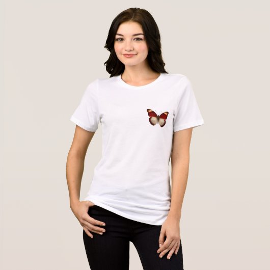 Delicate Butterfly Logo Tee for Women Tri-Blend Shirt (Voorkant volledig)