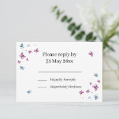 Delicate Butterfly RSVP insert (Staand voorkant)