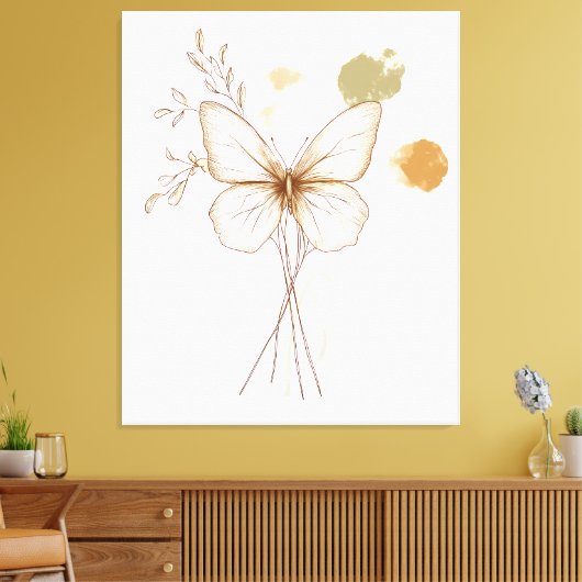 Delicate Butterfly Wall Art Canvas Afdruk (Insitu (Woonkamer))