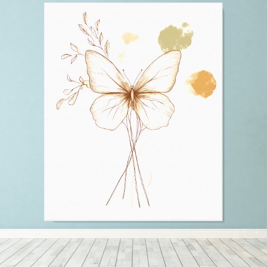 Delicate Butterfly Wall Art Canvas Afdruk (Insitu (Houten vloer))