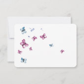 Delicate Butterfly Wedding Receptie Kaart (Achterkant)