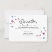 Delicate Butterfly Wedding Receptie Kaart (Voorkant)
