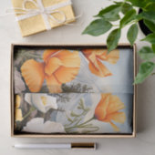 Delicate California Poppy Floral Tissuepapier (Geschenk)