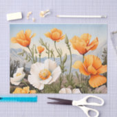 Delicate California Poppy Floral Tissuepapier (Craft)