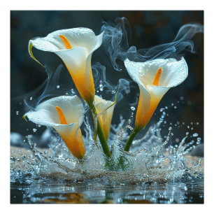 Delicate calla lelies foto afdruk