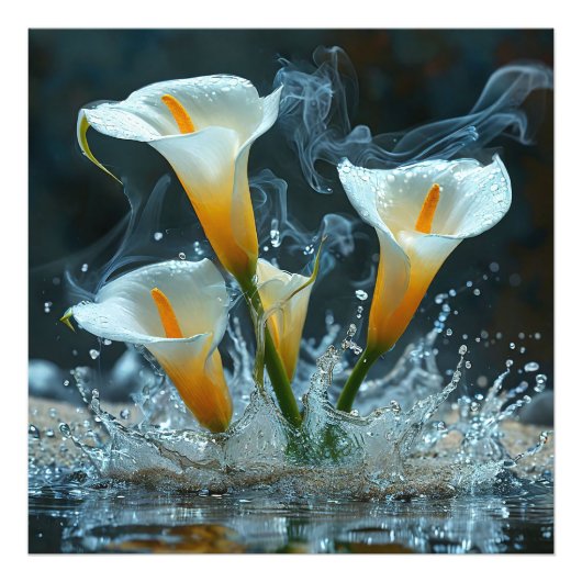 Delicate calla lelies foto afdruk (Voorkant)