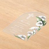 Delicate Calla Lilies Arch First Communion Acryl Uitnodigingen (Laagn)