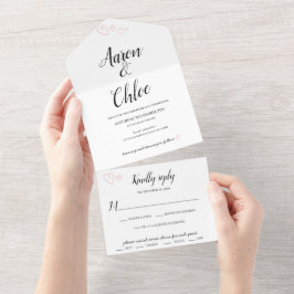Delicate Calligrafie All-in-One Trouwuitnodiging All In One Uitnodiging