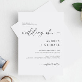 Delicate Calligrafie Moderne Eenvoudige Trouwdag Kaart