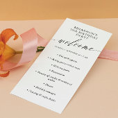 Delicate Calligraphy Birthday Party Programme Programmakaart