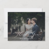 Delicate Calligraphy Dark Photo Overlay Bedankkaart (Voorkant)