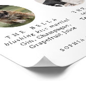 Delicate Calligraphy Dog Photo Signature Drinken Poster (Hoek)