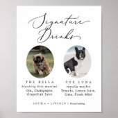 Delicate Calligraphy Dog Photo Signature Drinken Poster (Voorkant)