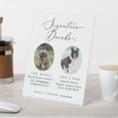 Delicate Calligraphy Dog Photo Signature Drinken Reclamebord Met Voetstuk (Insitu)