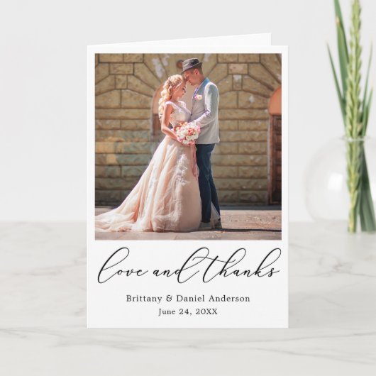 Delicate Calligraphy Liefde en Bedankt Trouwvouw (Voorkant)