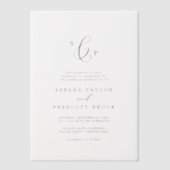 Delicate Calligraphy Monogram Elegant Trouwen Vellum Uitnodigingen (Voorkant)