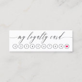 Delicate Calligraphy Pink Heart Loyalty Kaart (Voorkant)