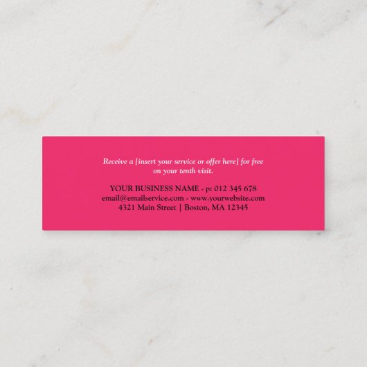 Delicate Calligraphy Pink Heart Loyalty Kaart (Achterkant)