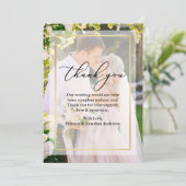 Delicate Calligraphy Wedding Gold Lijst Overlay Bedankkaart (Staand voorkant)