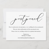 Delicate Calligraphy Wedding Postponed Kaart (Voorkant)
